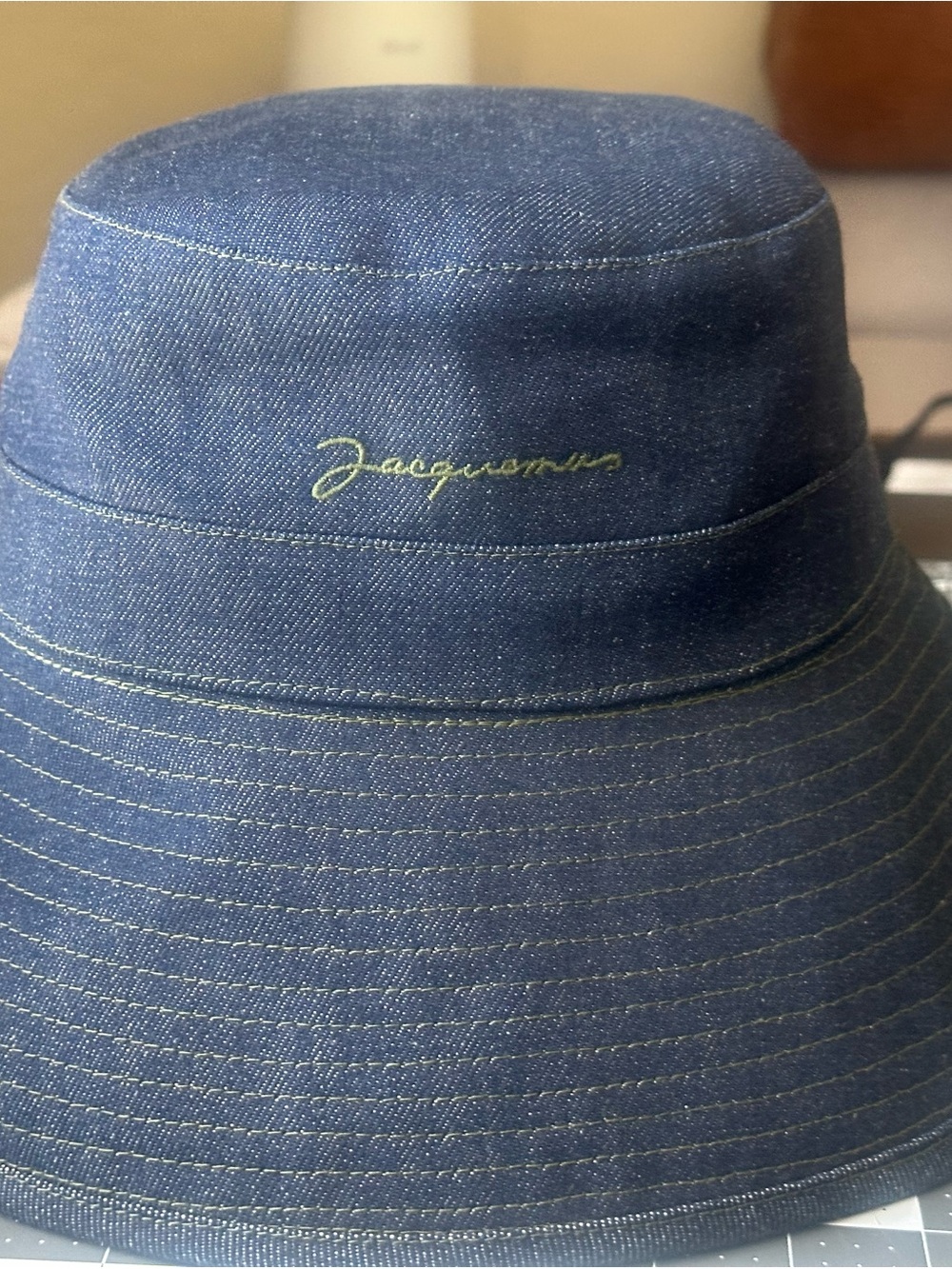 Jacquemus Navy Blue Denim Bucket Hat